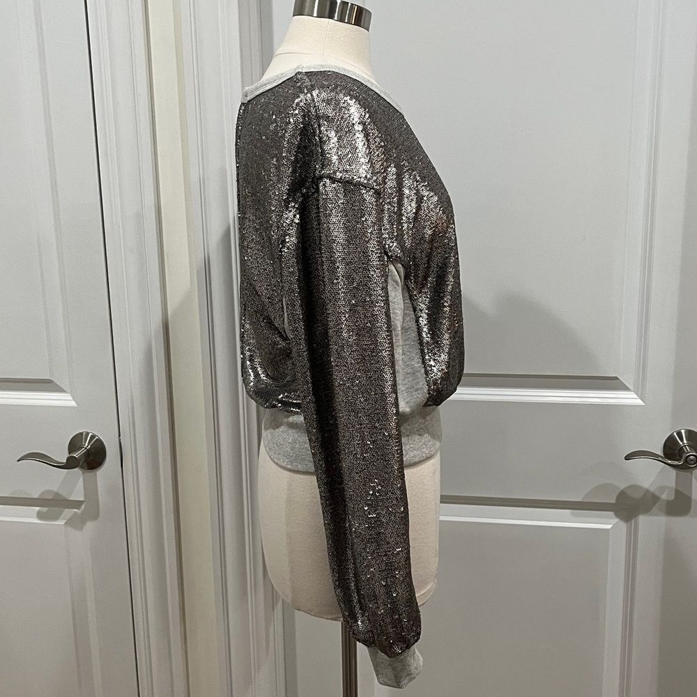 Free People Rise & Shine Sequin‎ Sweatshirt Size Small - Picture 6 of 15